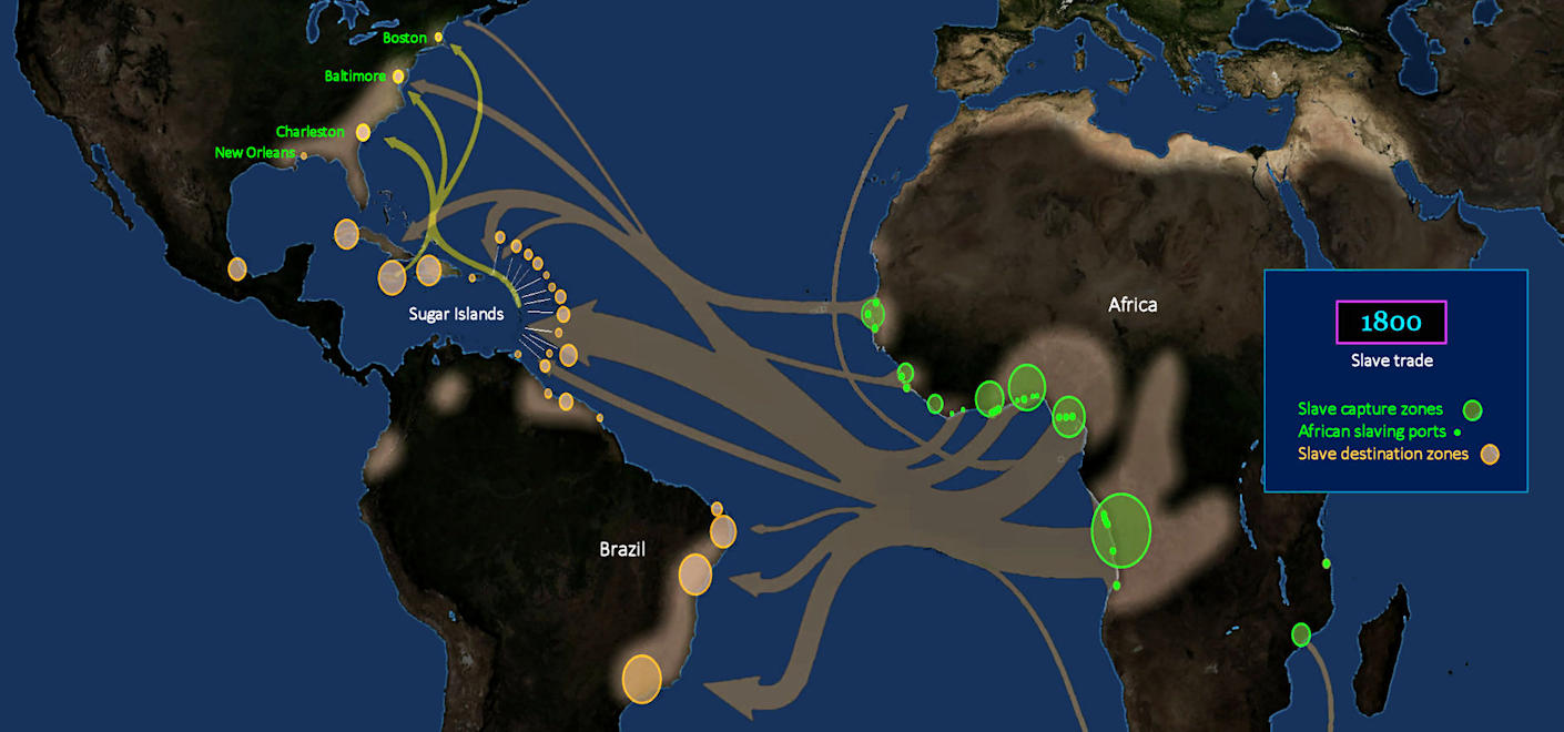 Peak of Slave Trade, 1800 map